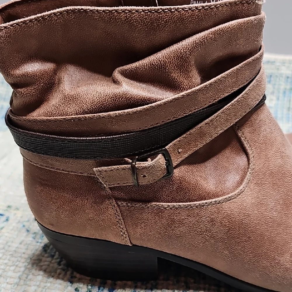 Kim Rogers Tan Ankle Booties with Strap Detail - Picture 4 of 12